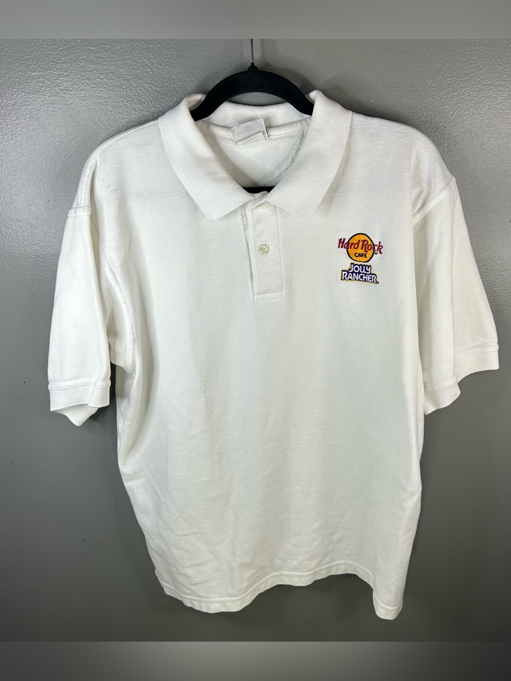 Vintage Hard Rock Cafe Jolly Rancher White Polo Shirt Size Large
